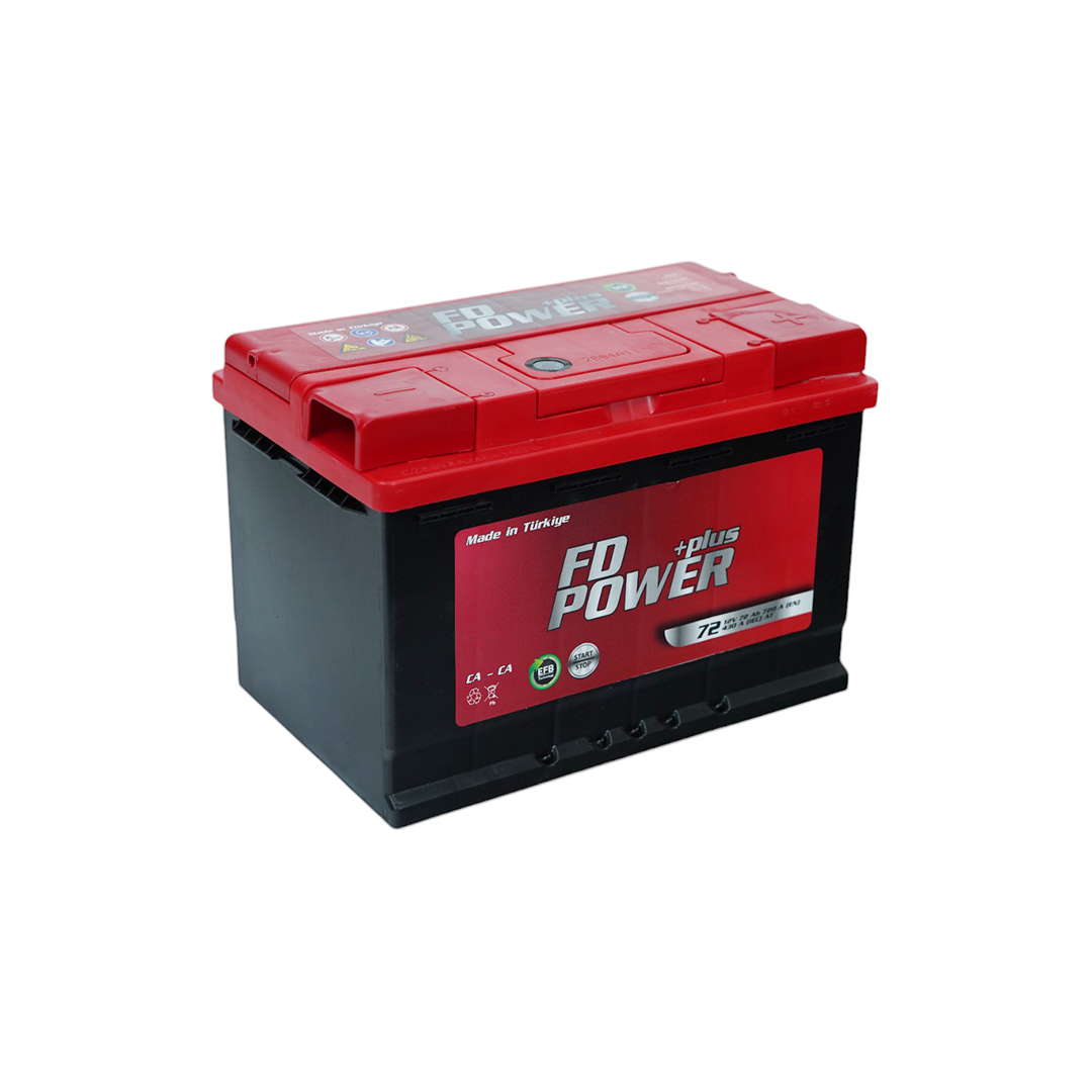 FD POWER PLUS FSN 72AH L3 PRESTIJ EFB SIYAH KIRMIZI DUZ FD POWER AKU