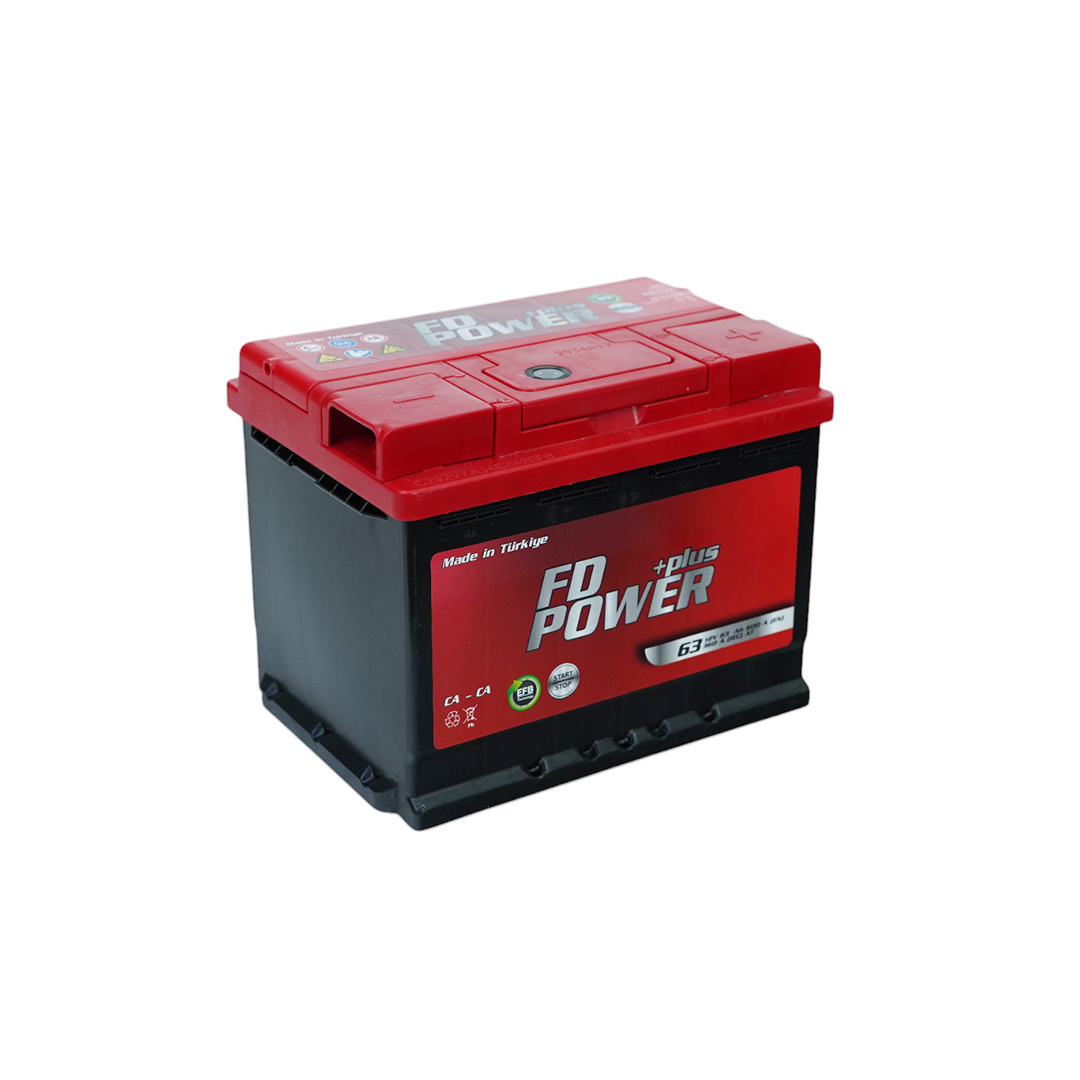 FD POWER PLUS FSN 63AH PRESTIJ L2T EFB SIYAH KIRMIZI DUZ KUTUP FD POWER AKU