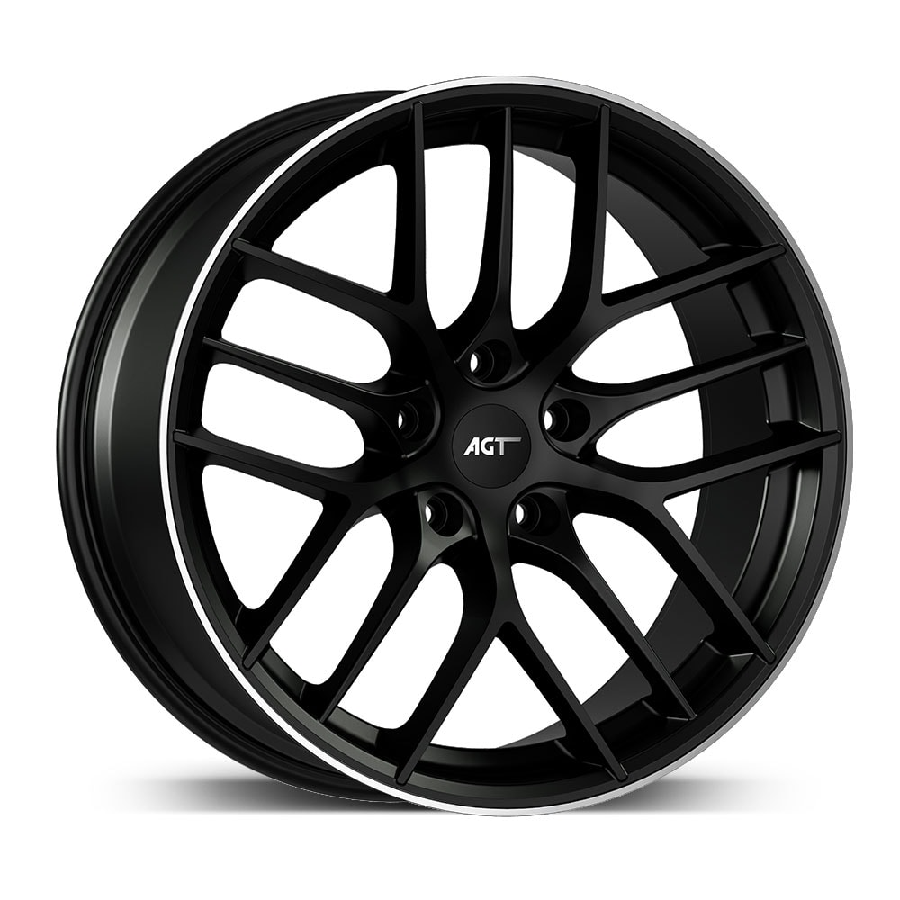 8.5X19 5X112 ET38 66.6 DEEP BLACK LIP DIAMOND