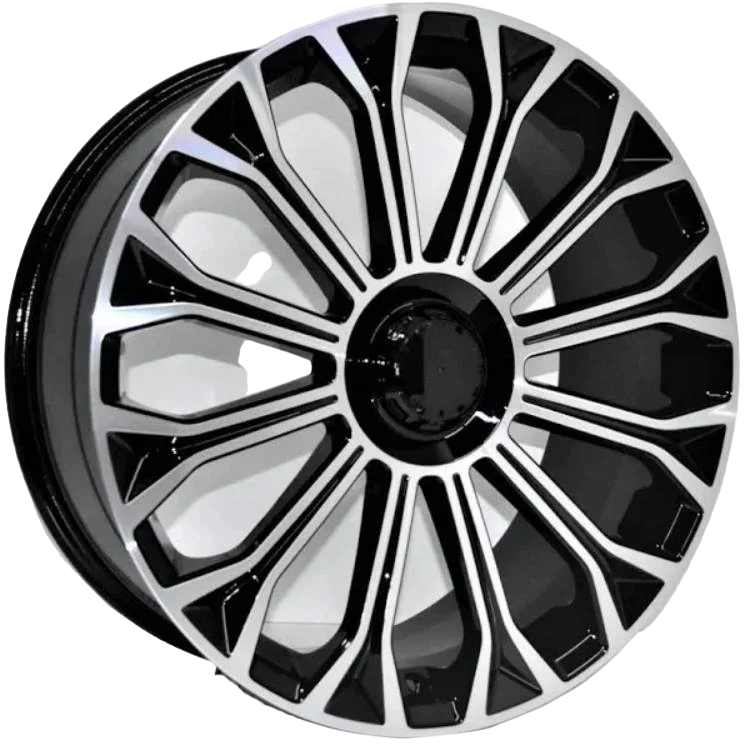 9.5X20 5X112 309 ET48 66.60 BLACK FULL SILVER