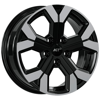 AGT WHEELS 6.5X16 5X114 16260 ET32 66.1 GLOSS BLACK LIP DIAMOND