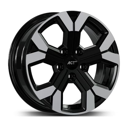 AGT WHEELS 6.5X16 5X114 16260 ET40 66,1 GLOSS BLACK LIP DIAMOND