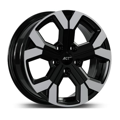AGT WHEELS 6.5X17 5X114 17260 ET40 66,1 GLOSS BLACK LIP DIAMOND