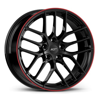 AGT WHEELS 8.0X18 5X112 18121 ET35 73,1 BLACK LIP RED DIAMOND